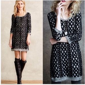 Anthropologie Moth Stitched Texture Dress